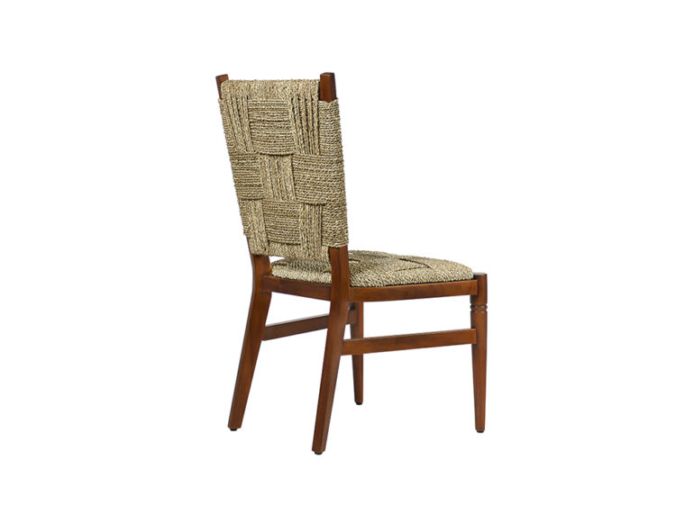 Colby Woven and Teak Side Dining Chair - Image 4