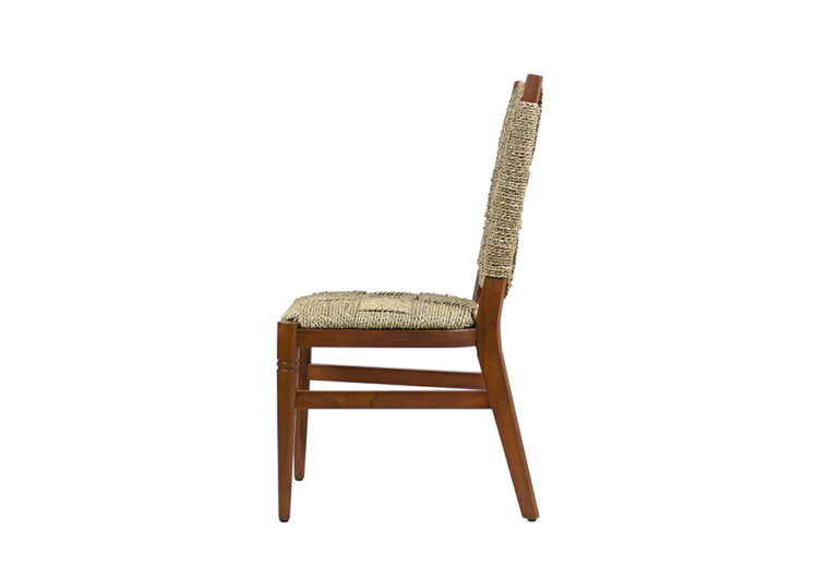 Colby Woven and Teak Side Dining Chair - Image 3