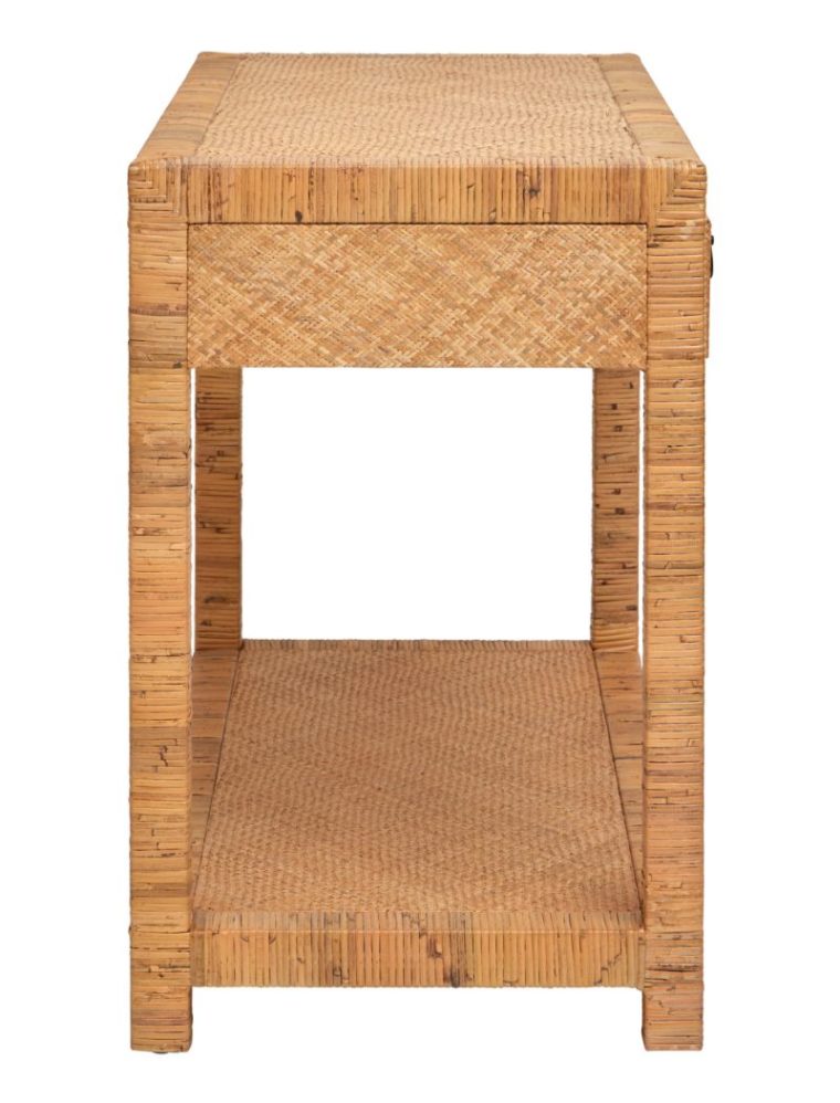 Wainscott Rattan and Raffia Bedside Table - Image 3