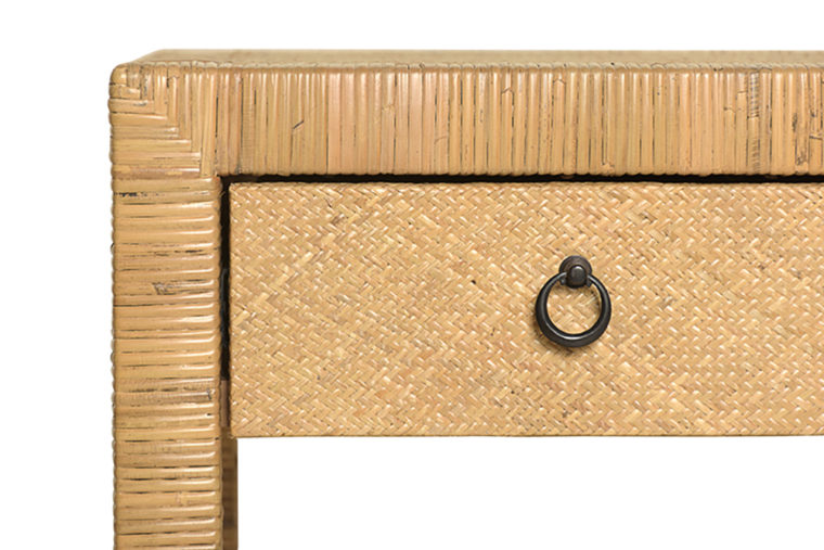 Wainscott Rattan and Raffia Bedside Table - Image 9