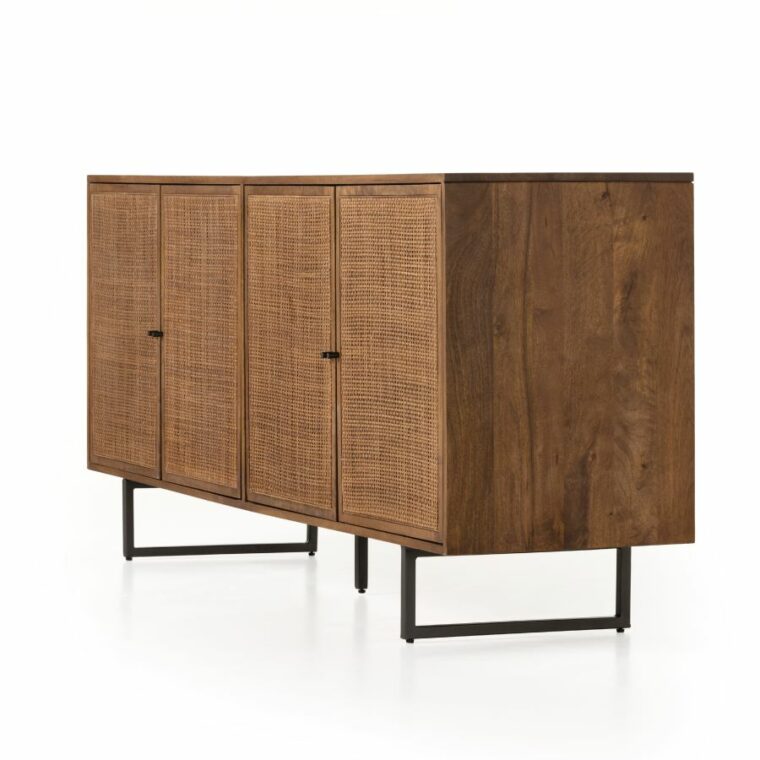 Natural Mango Wood and Cane Buffet - Image 11