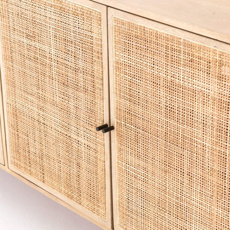 Natural Mango Wood and Cane Buffet - Image 5