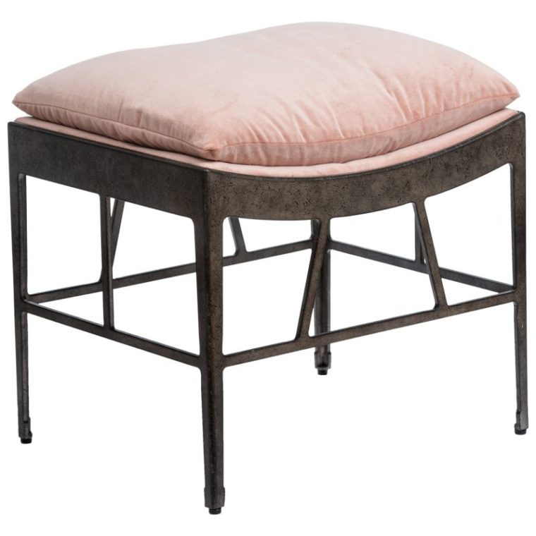 Phillip Ottoman in Rose Velvet