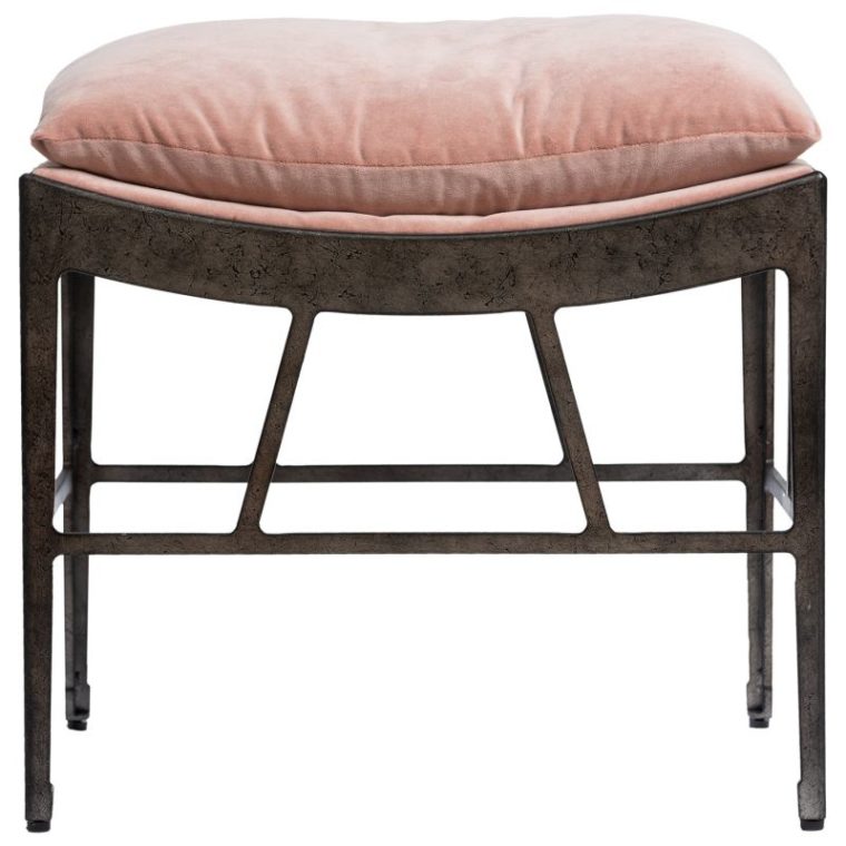 Phillip Ottoman in Rose Velvet - Image 2