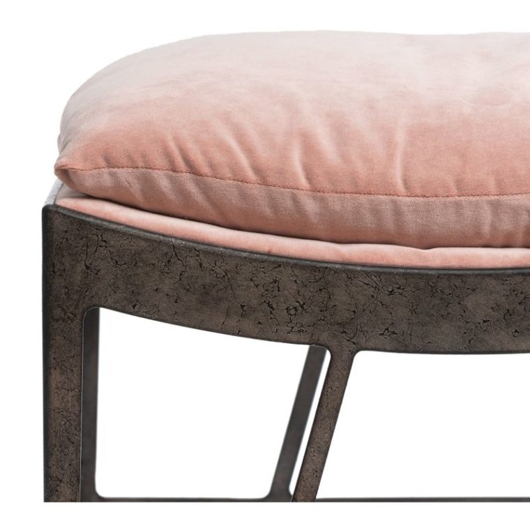 Phillip Ottoman in Rose Velvet - Image 3