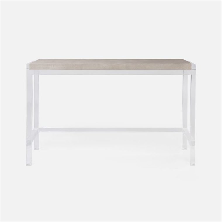 Modern Faux Shagreen and Acrylic Console - Image 2