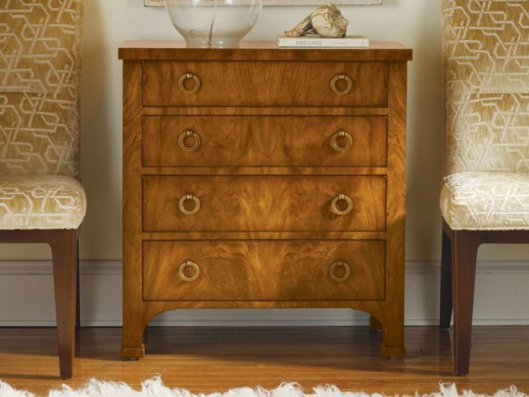 Franz Walnut Biedermeier Style Four Drawer Chest - Image 2