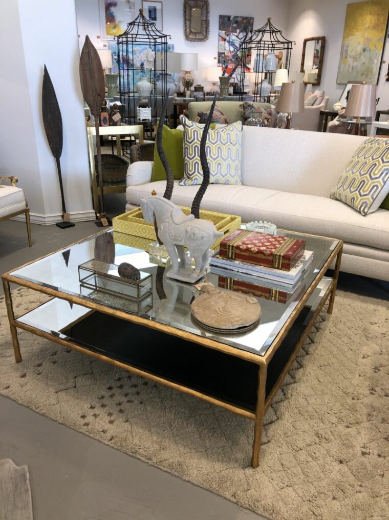 Brooks Square Gold Leaf Coffee Table - Image 6