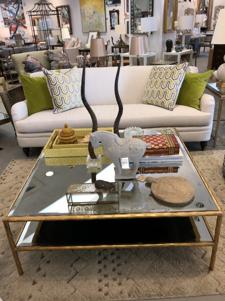 Brooks Square Gold Leaf Coffee Table - Image 8