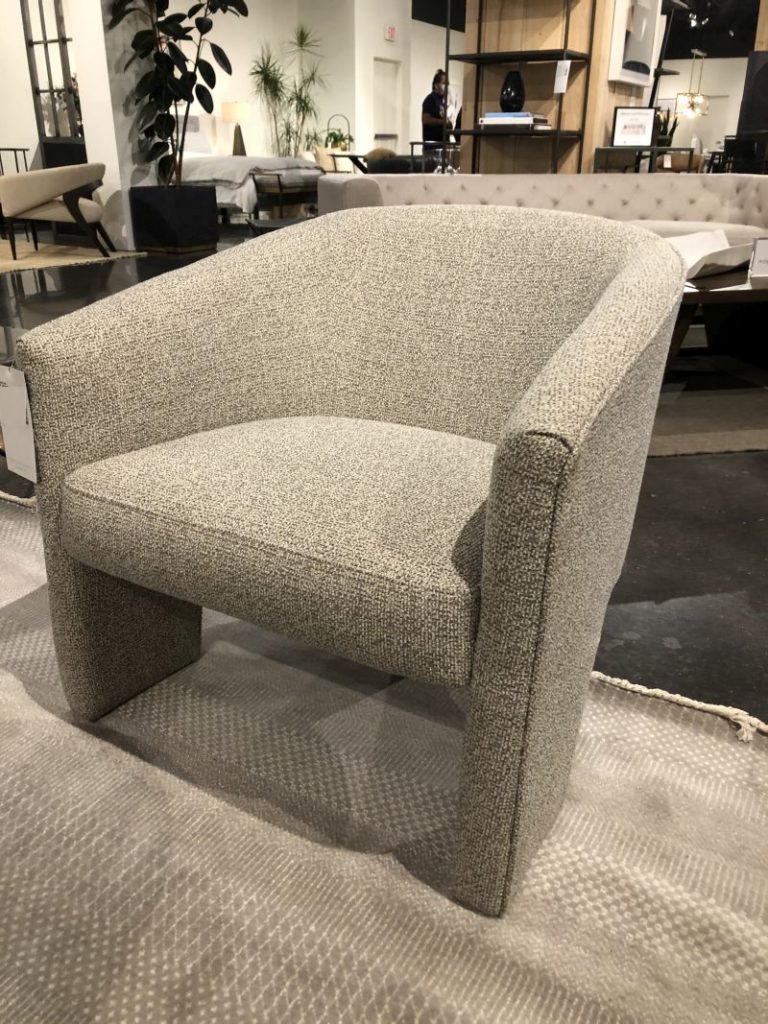 Three Legged Italian Boucle Arm Chair - Mecox Gardens