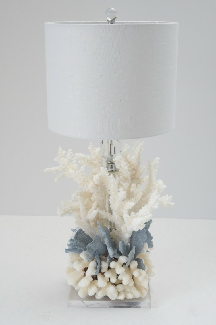 Blue Coral Base Table Lamp