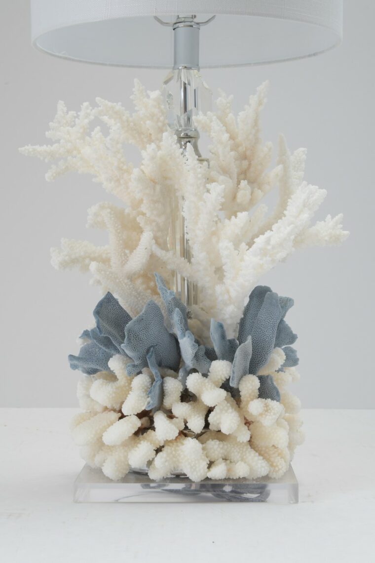 Blue Coral Base Table Lamp