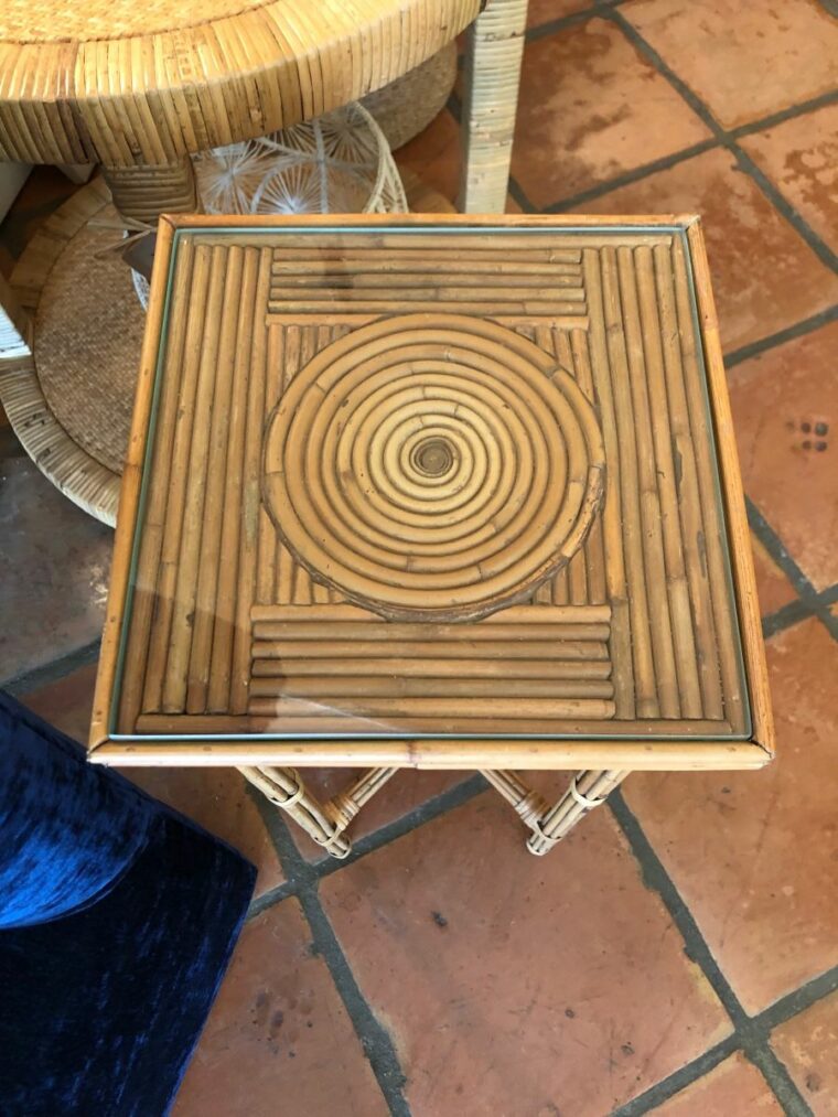 Natural Rattan Drinks Table - Image 3