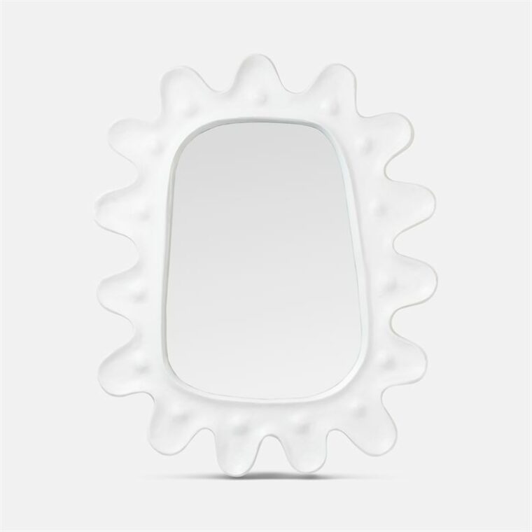 White Contemporary Starburst Mirror