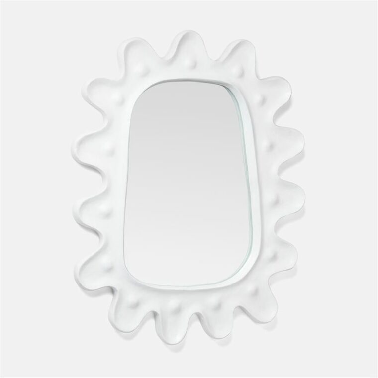 White Contemporary Starburst Mirror - Image 2