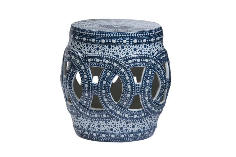 Blue Bubble Porcelain Garden Stool
