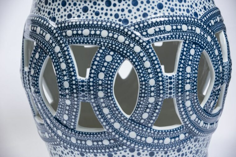 Blue Bubble Porcelain Garden Stool - Image 2