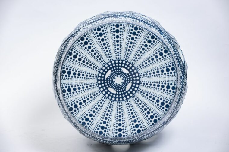 Blue Bubble Porcelain Garden Stool - Image 5