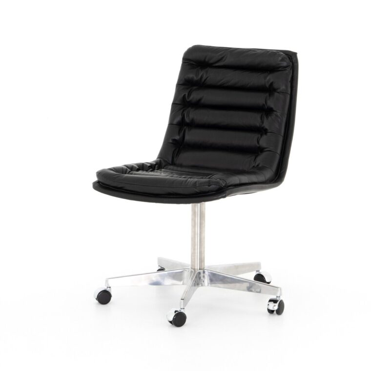 Laguna Leather Desk Chair on Casters - Image 13