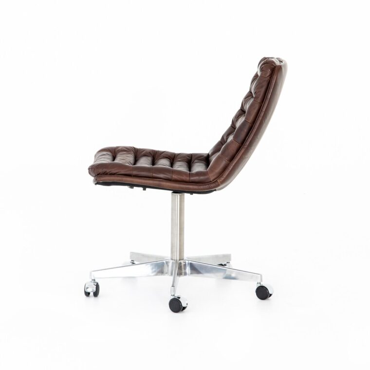 Laguna Leather Desk Chair on Casters - Image 16