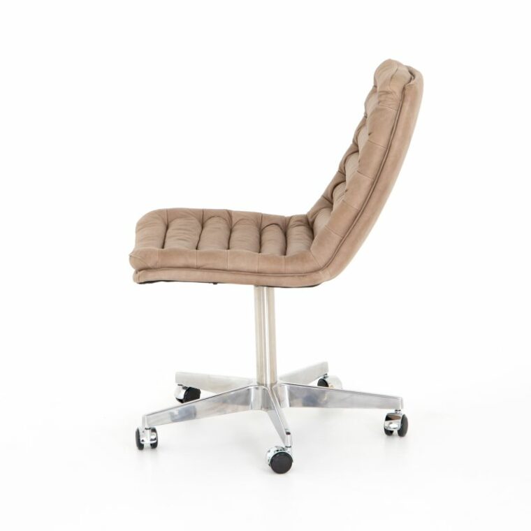 Laguna Leather Desk Chair on Casters - Image 3