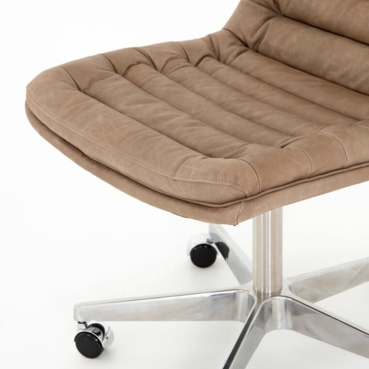 Laguna Leather Desk Chair on Casters - Image 8