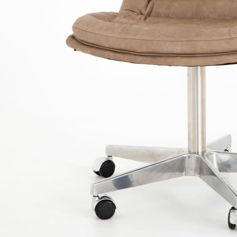 Laguna Leather Desk Chair on Casters - Image 9