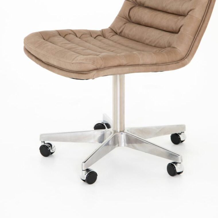Laguna Leather Desk Chair on Casters - Image 7