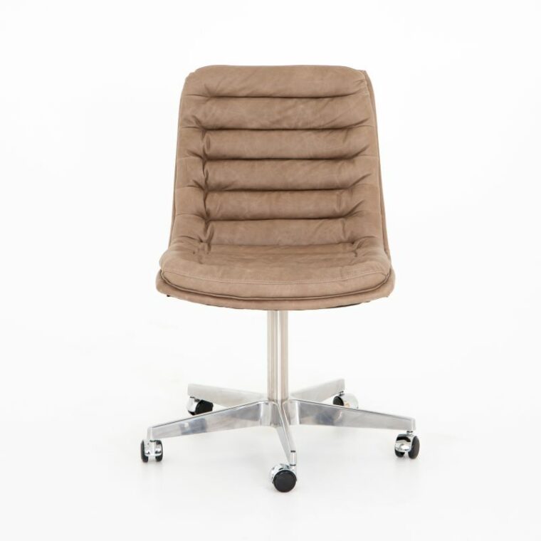 Laguna Leather Desk Chair on Casters - Image 2