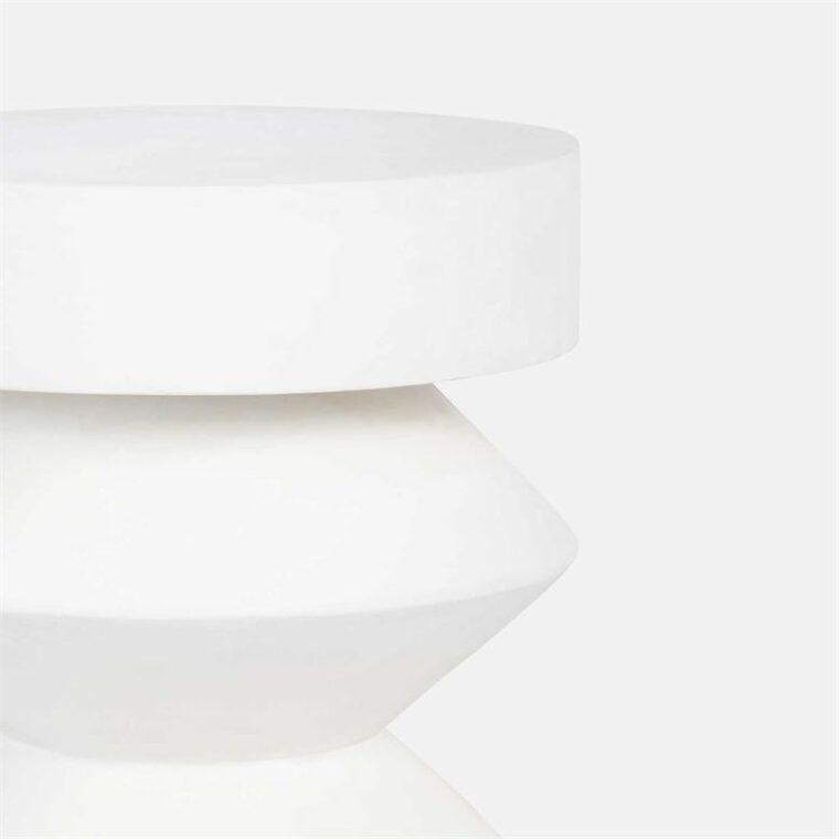 Matte Acacia Wood Geometric Stool - Image 3