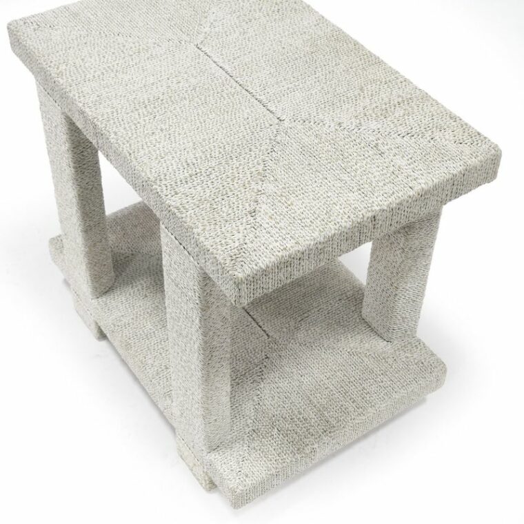 Wrapped Rope Wide Leg Side Table Mecox Gardens