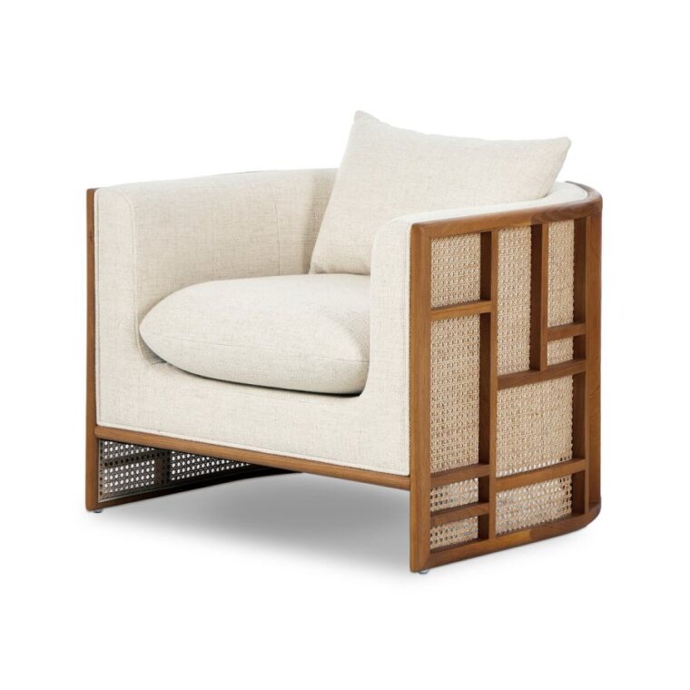 Curved and Paneled Cane Arm Chair - Image 16