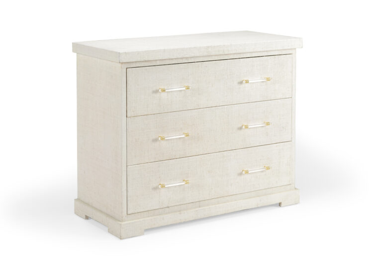 Charleston Three Drawer Painted Raffia Chest