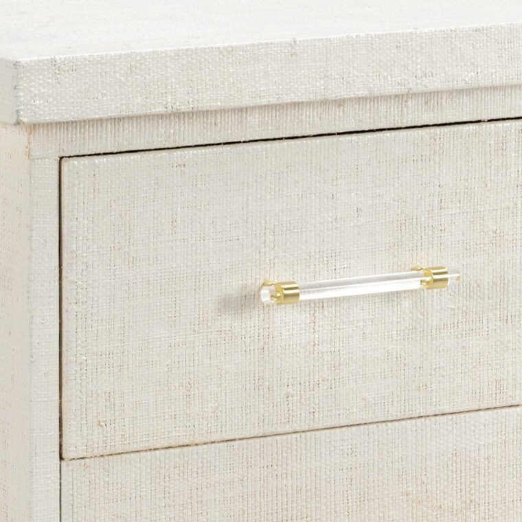 Charleston Three Drawer Painted Raffia Chest - Image 2