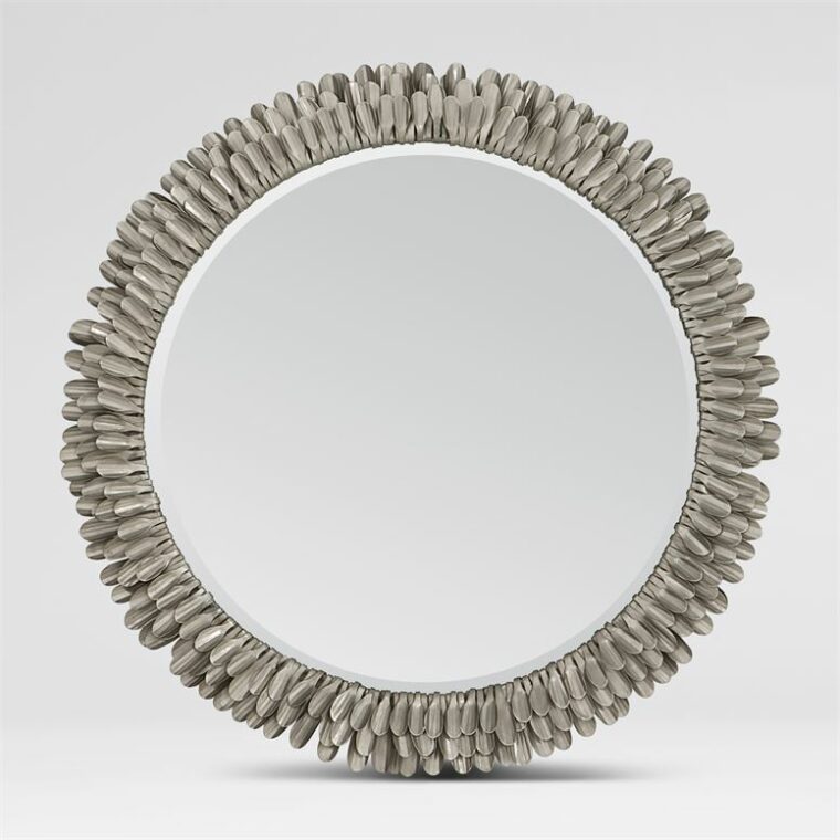 Wrapped Metal Form Mirror 