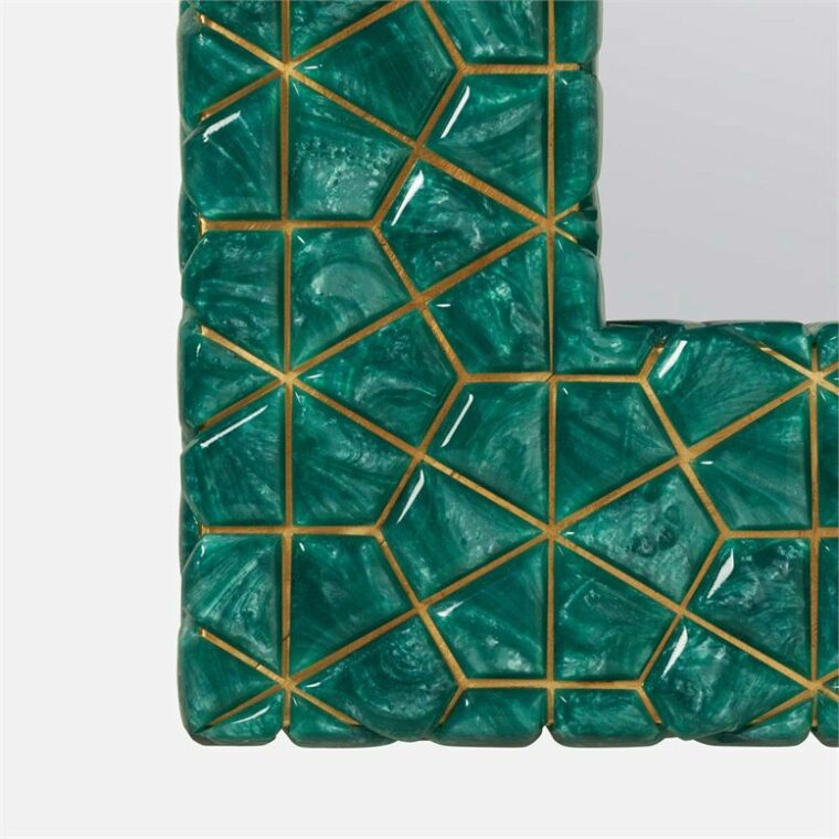 Emerald Pebbled Resin Framed Mirror - Image 3