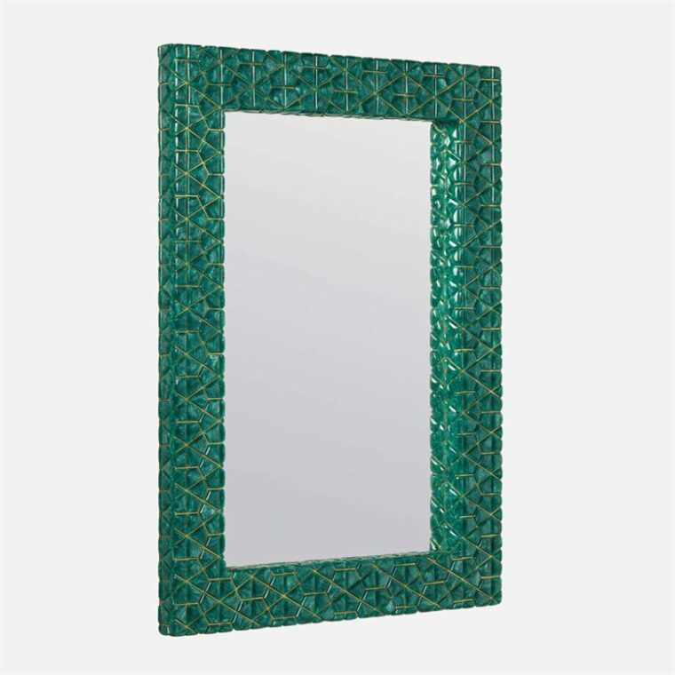 Emerald Pebbled Resin Framed Mirror - Image 2