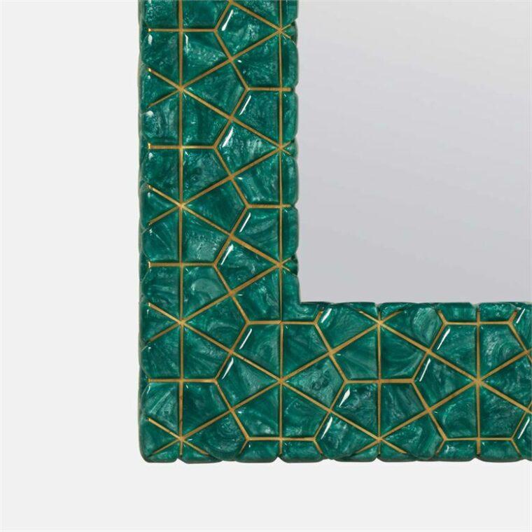 Emerald Pebbled Resin Framed Mirror - Image 4