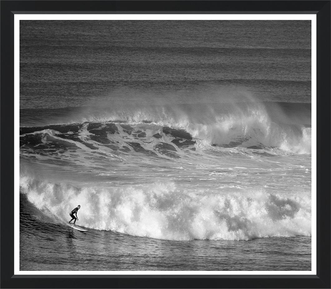 Black and White Surfer Photograph Framed Print - Mecox Gardens