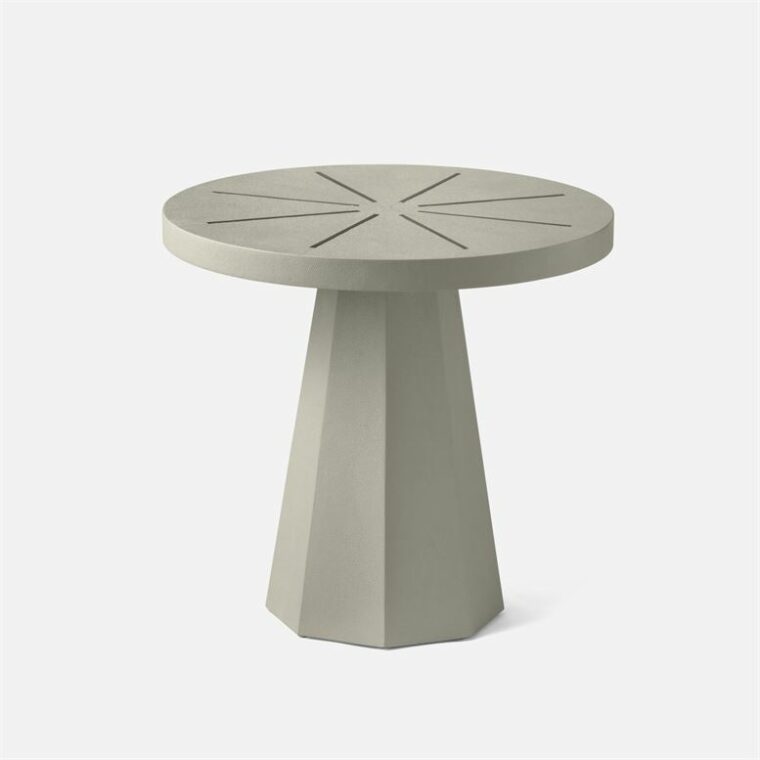 Faux Shagreen and Brass Strip Radiating Side Table - Image 4