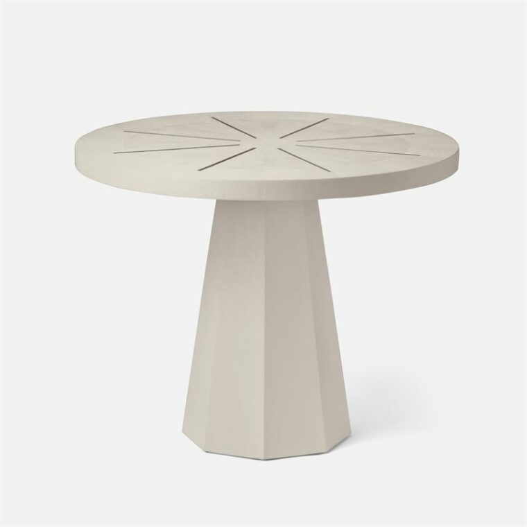 Faux Shagreen and Brass Strip Radiating Side Table - Image 6