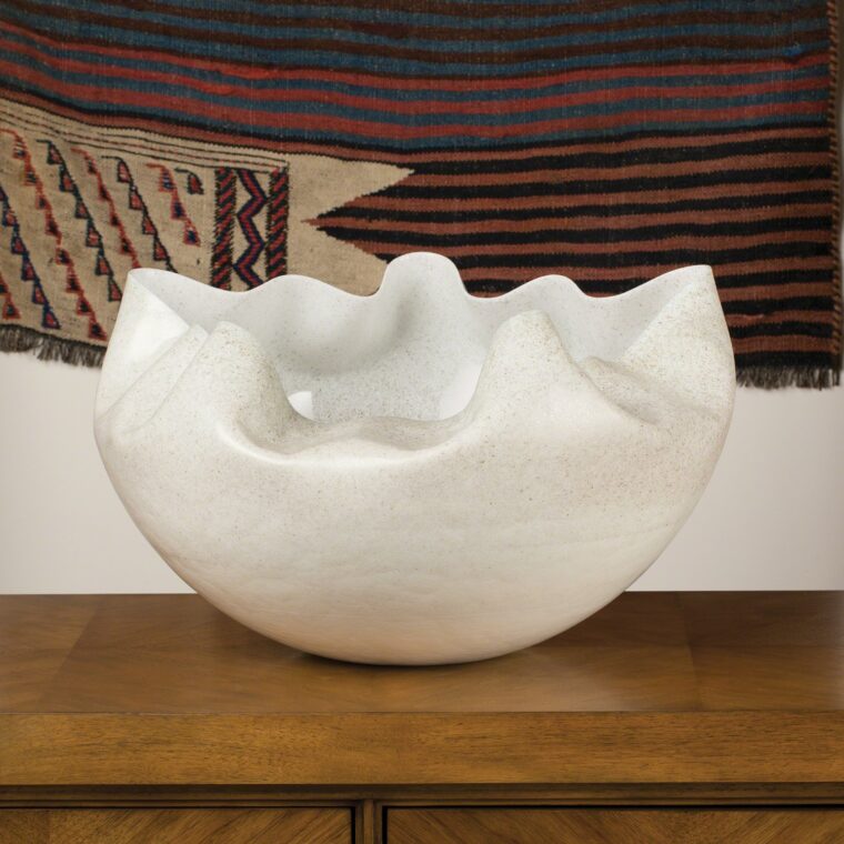 Large Ivory Ruffled Edge Bowl - Image 3