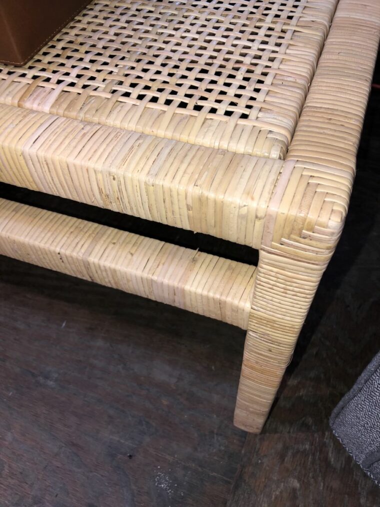 Large Wrapped Peeled Rattan Bench - Image 6