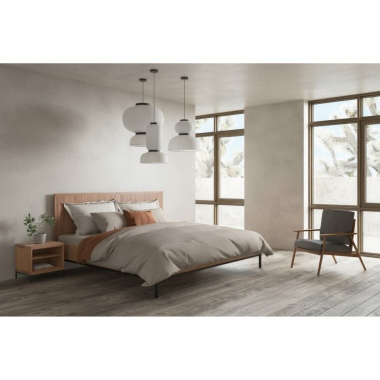 Oak Lounge Chair in Grey Upholstery - Image 12