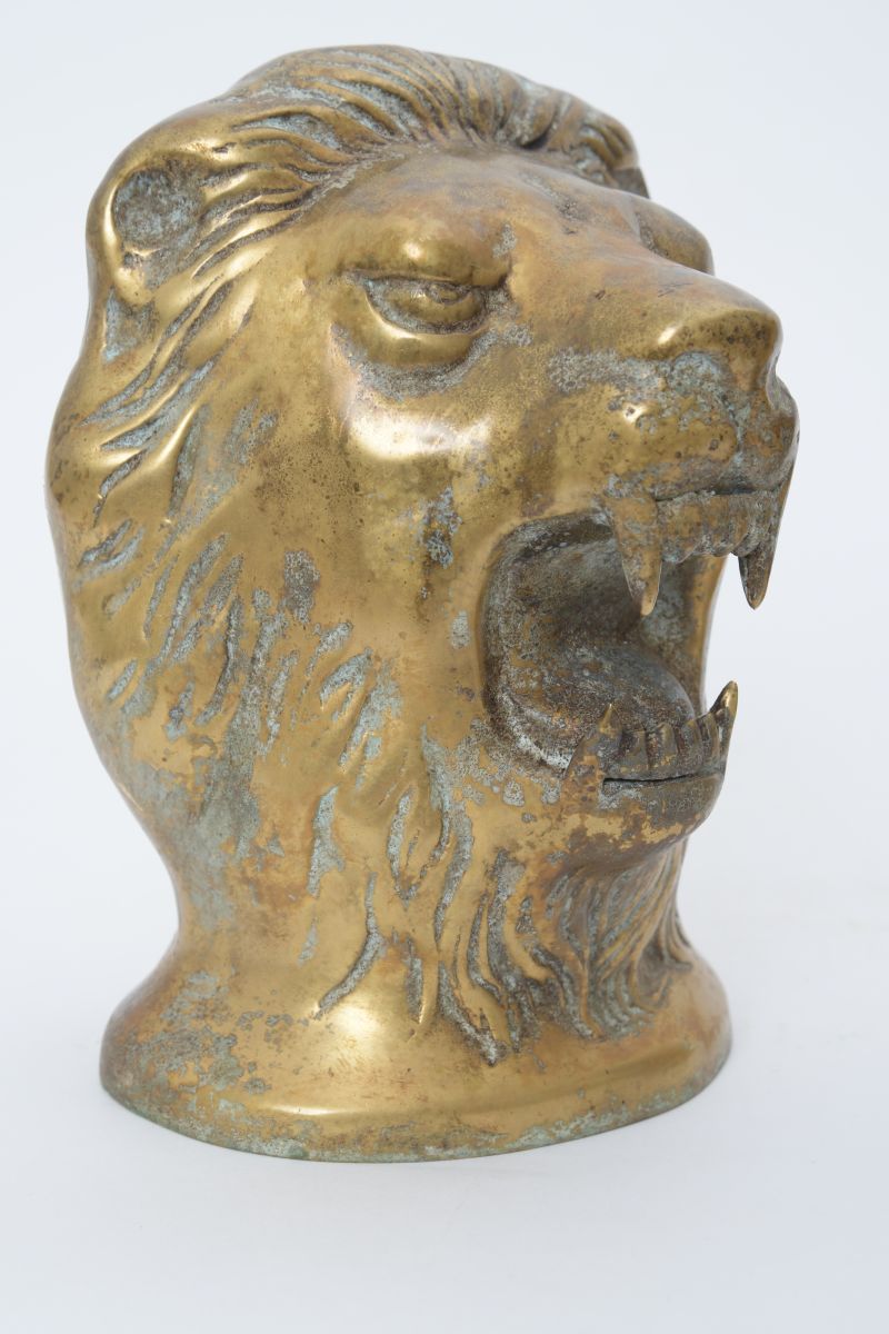 Vintage Heavy Brass Lion Bookends Mecox Gardens