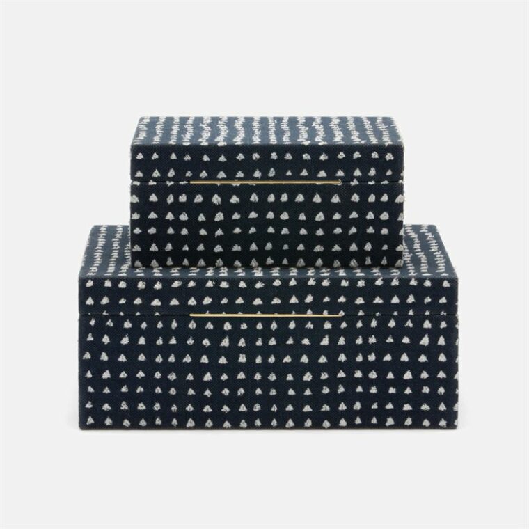 Navy Canvas Polka Dot Boxes