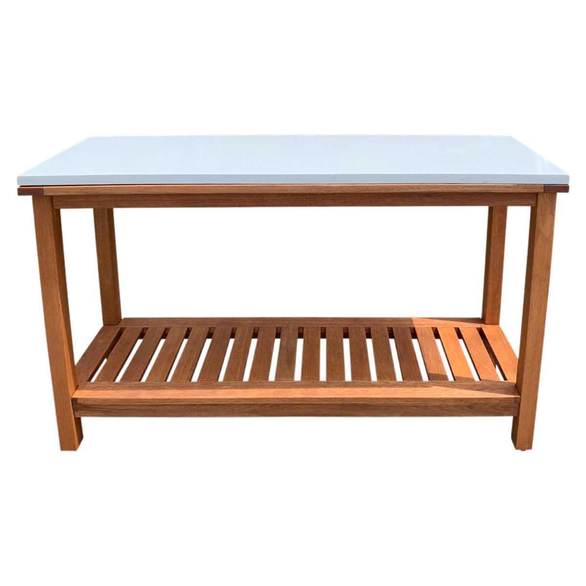 Outdoor Eucalyptus Console with Concrete Top Mecox Gardens