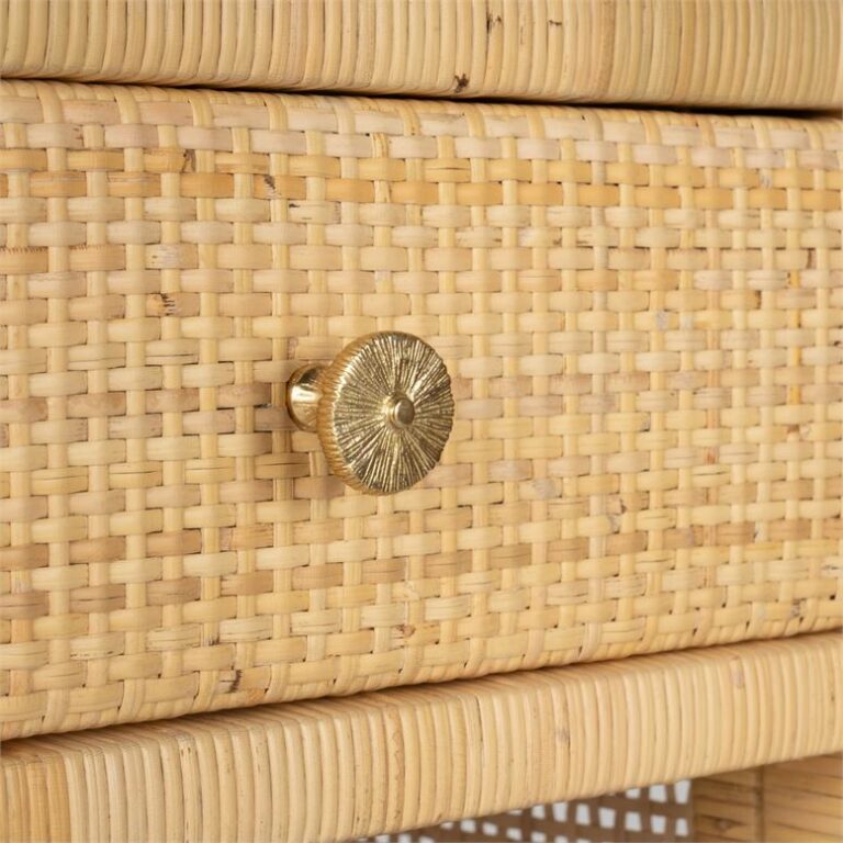 Large Peeled Rattan Nightstand Mecox Gardens