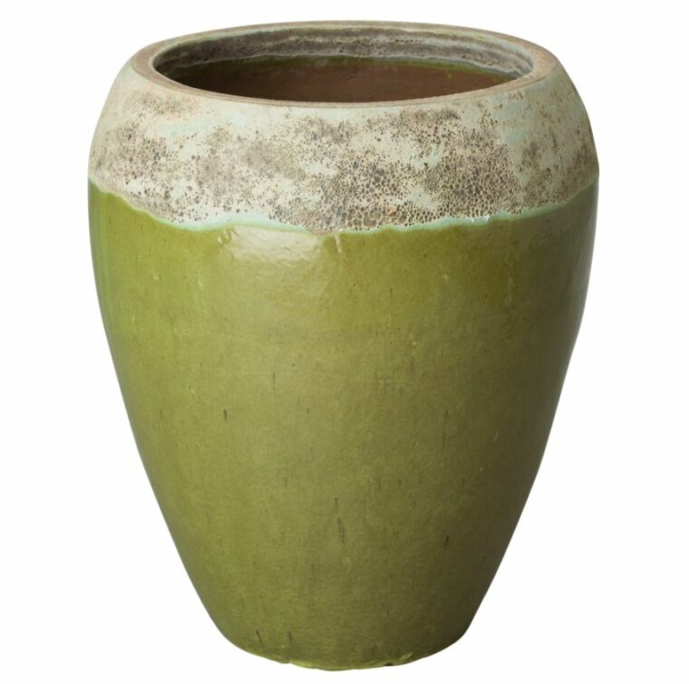 Large Ceramic Edged Glazed Pot - Image 2