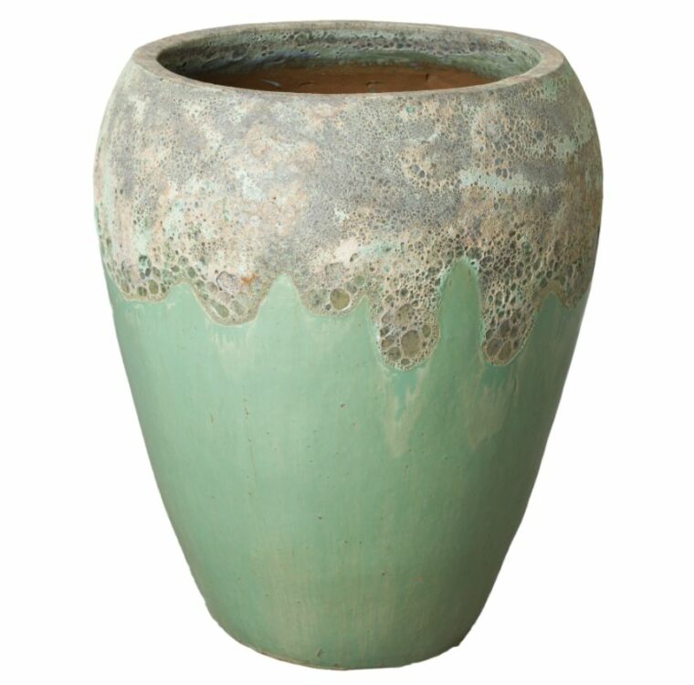 Large Ceramic Edged Glazed Pot - Image 3